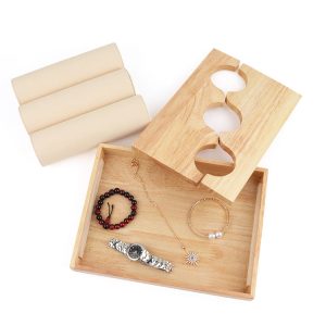 Présentoir de bracelet amovible à trois couches en bois massif présentoir de montre en bois original présentoir à bijoux présentoir à bijoux – Image 4
